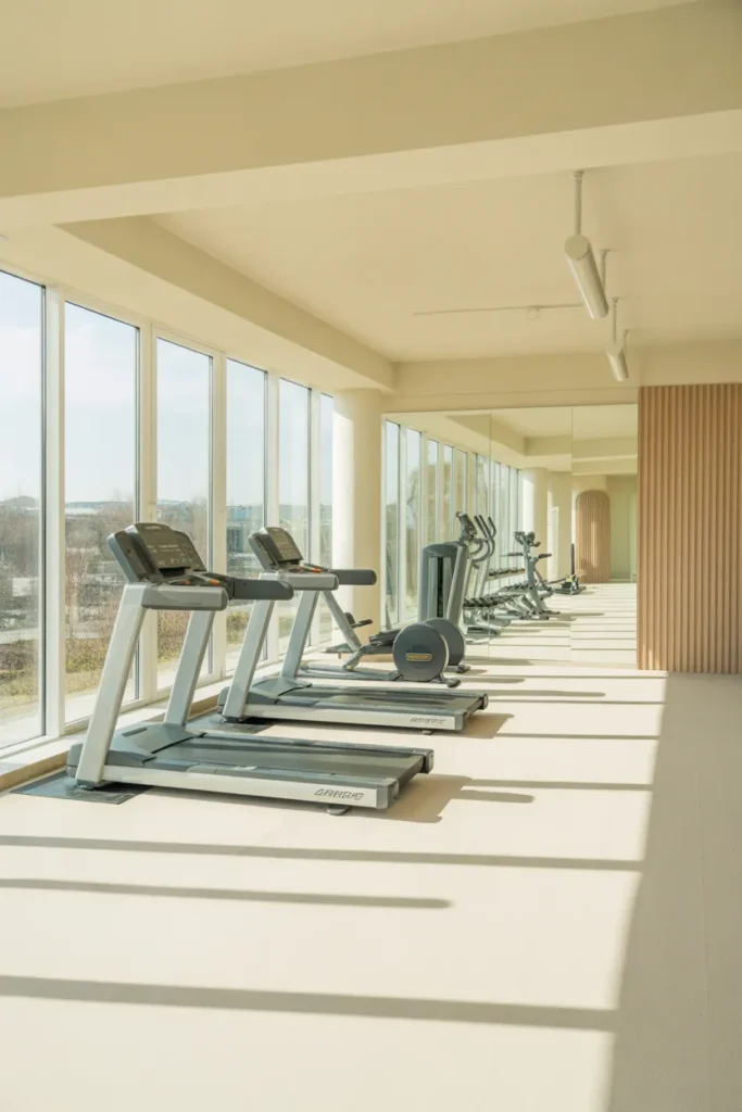 Bright and Airy Fitness Room