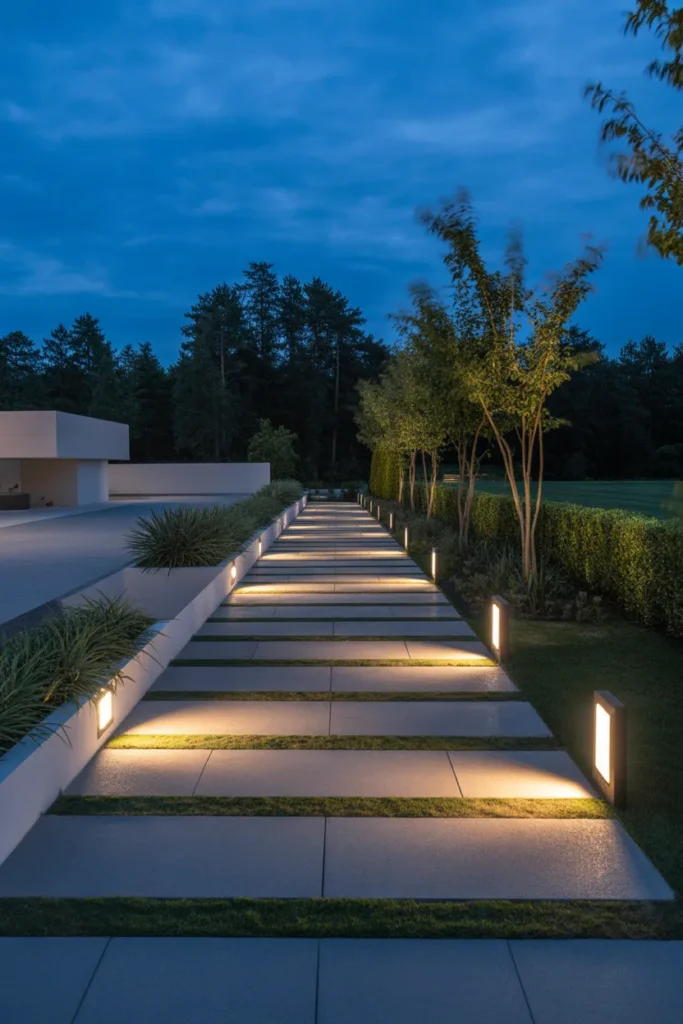   Driveway with Lighting Accents
