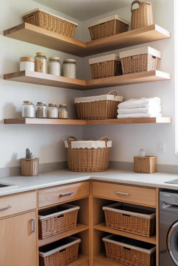 Maximize Corners with L-Shaped Shelving