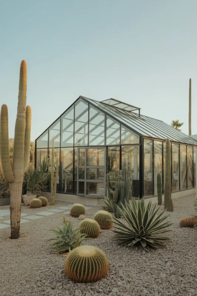  Desert Greenhouse with Succulent Garden