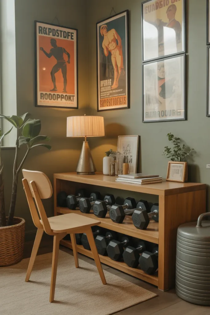 Vintage-Inspired Gym Corner