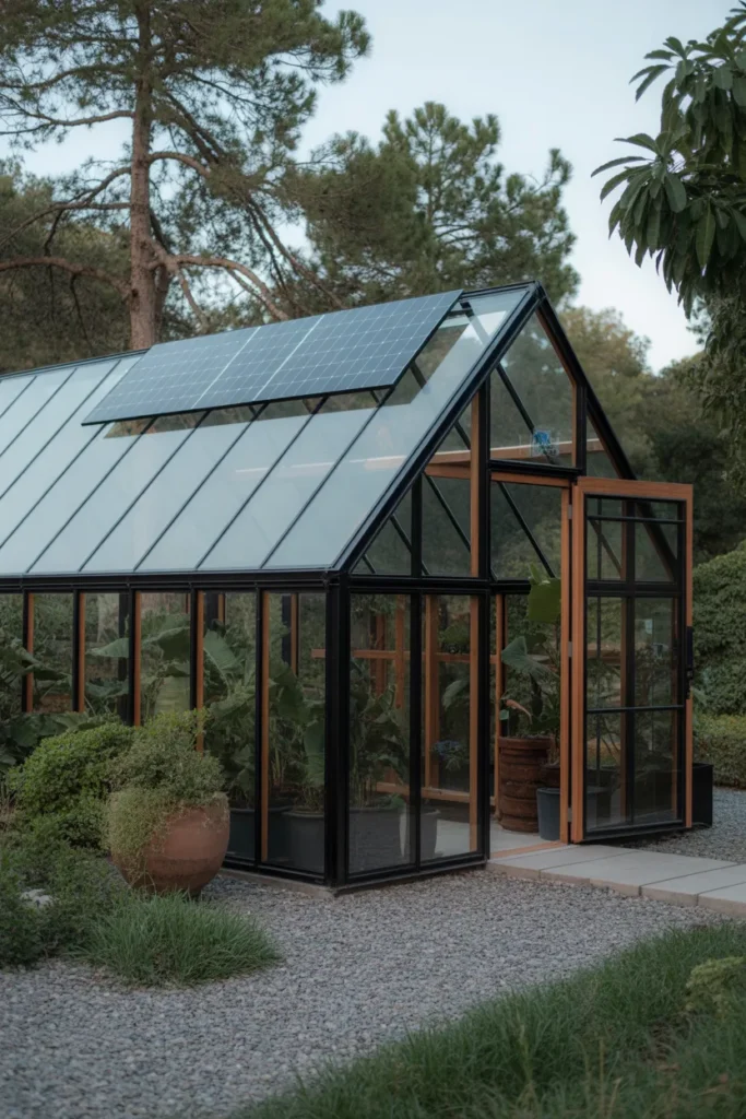  Greenhouse with Solar Panels for Eco Appeal