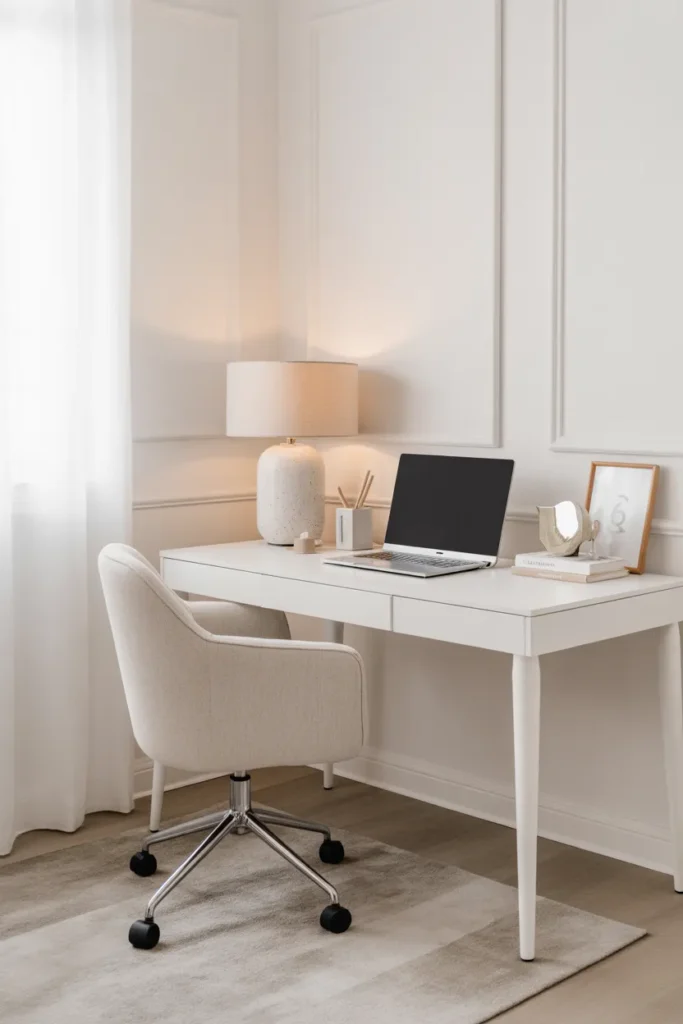 Minimal White Study Desk