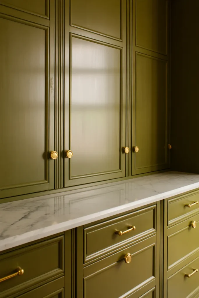 Olive Green with Brass Accents