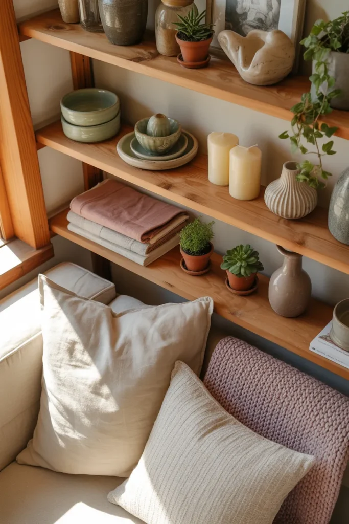 Open Shelving with Rustic Decor