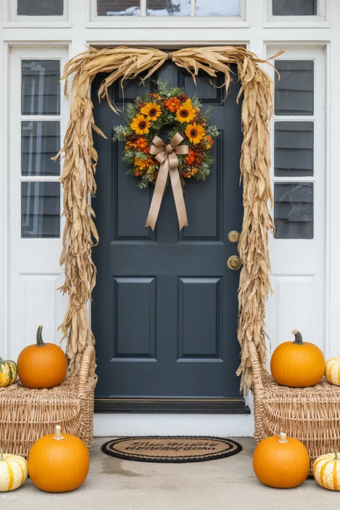 Corn Husk and Garland Display