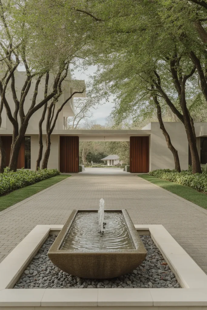  Driveway with Water Feature Accent