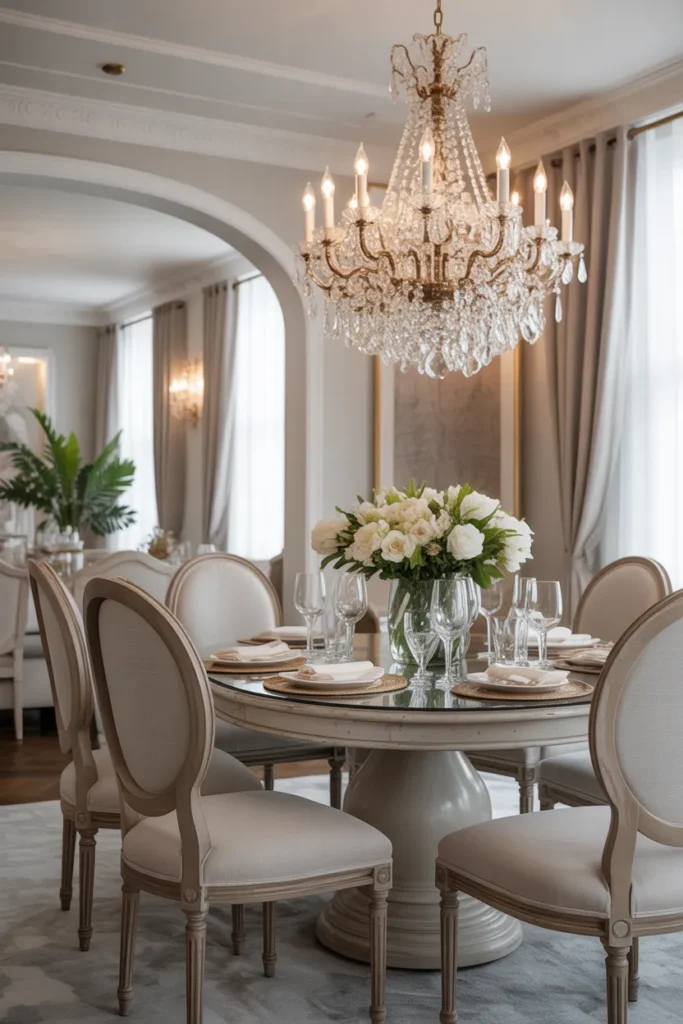  Elegant Dining Room with a Crystal Chandelier