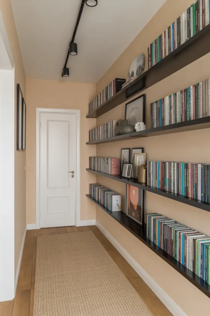  Floating Shelves in Hallway
