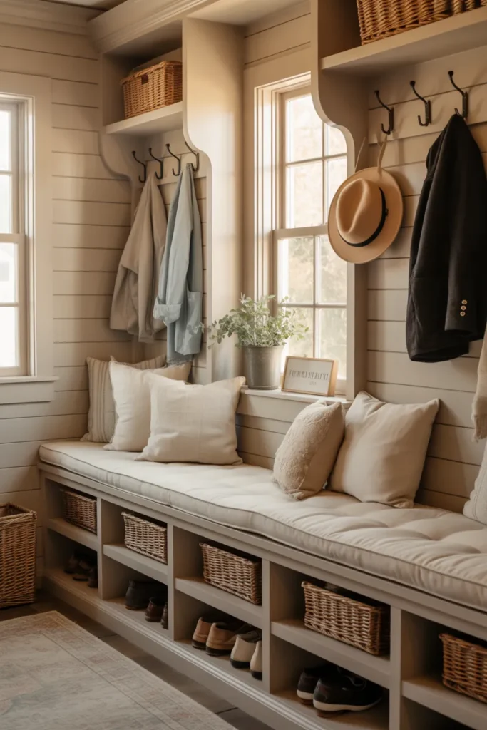  Mudroom with Built-In Seating Nook
