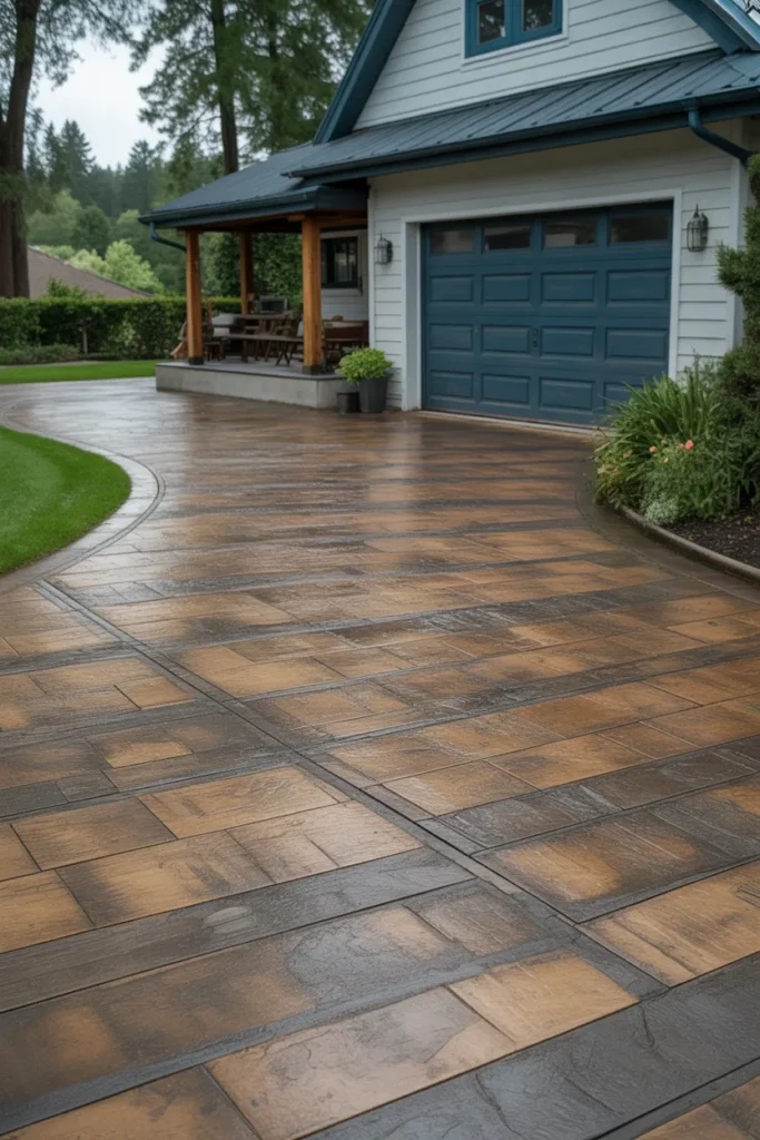  Driveway with Wooden Plank Effect