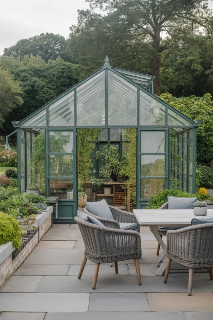  Greenhouse with Outdoor Patio Connection