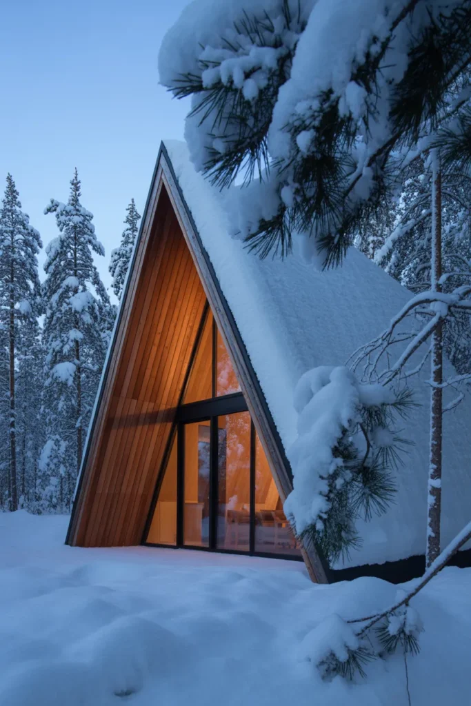 A-Frame Cabin with Frosted Windows