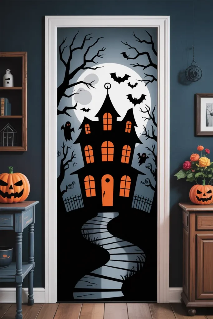 Haunted House Door Decal