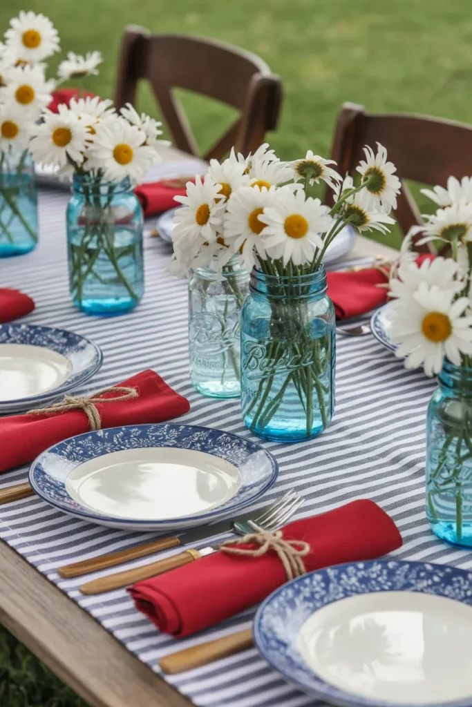 Patriotic Tablescape with Rustic Charm