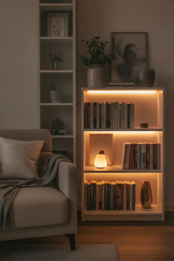   Bookshelf with Built-In Lighting