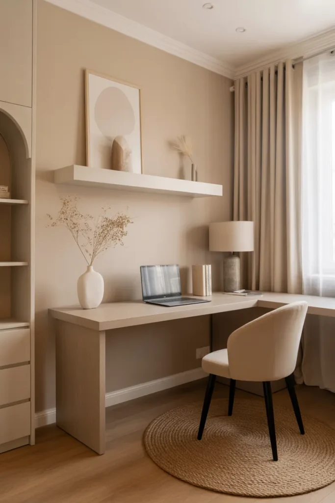 Cozy Study Space with Neutral Palette