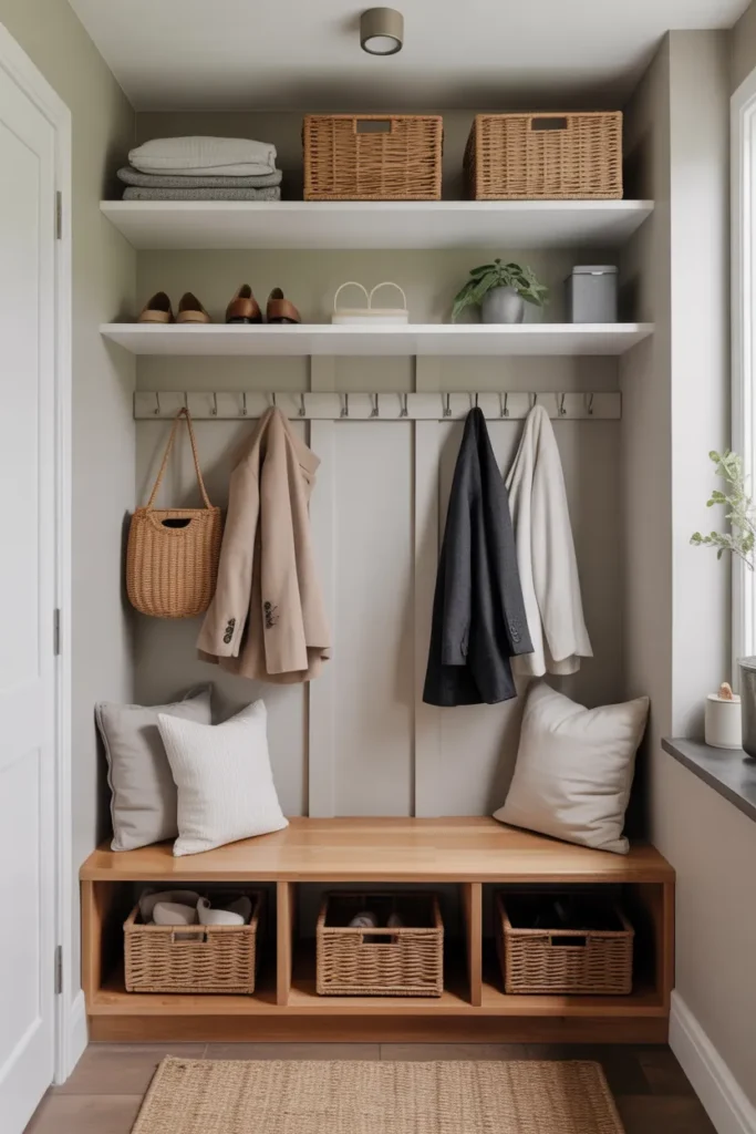  Compact Mudroom with Smart Multi-Functional Furniture