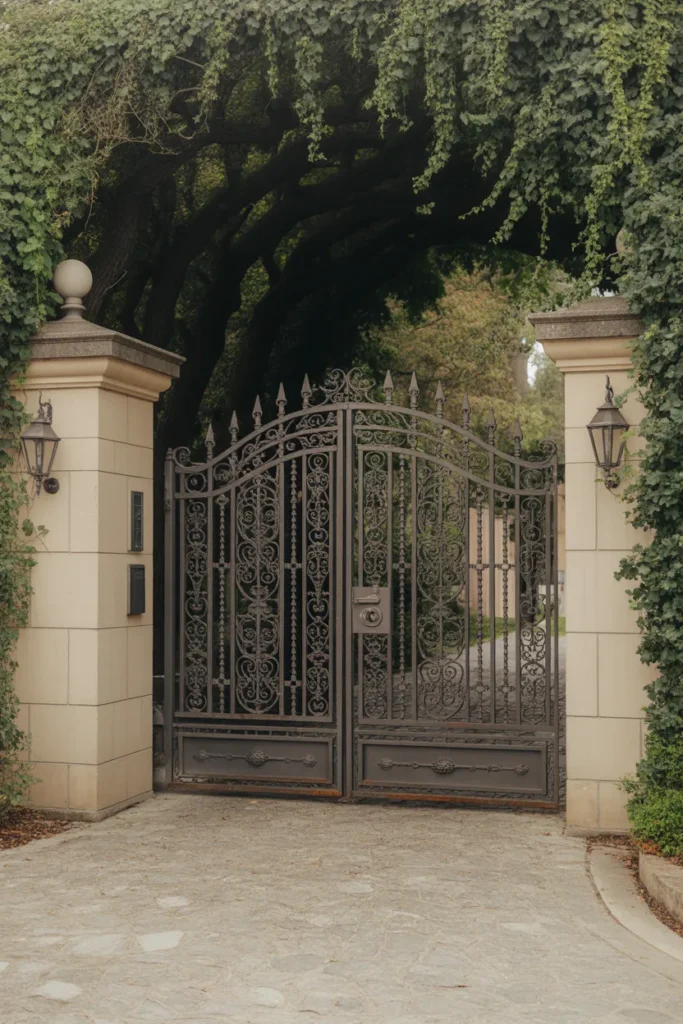   Driveway with Decorative Gates