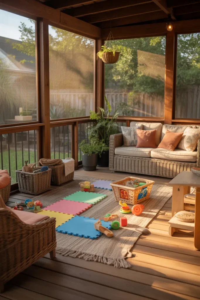   Family-Friendly Porch with Play Area