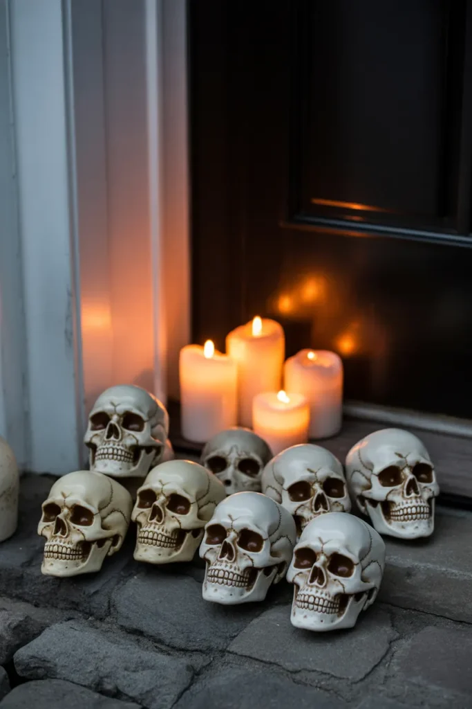 Skull and Candle Arrangement