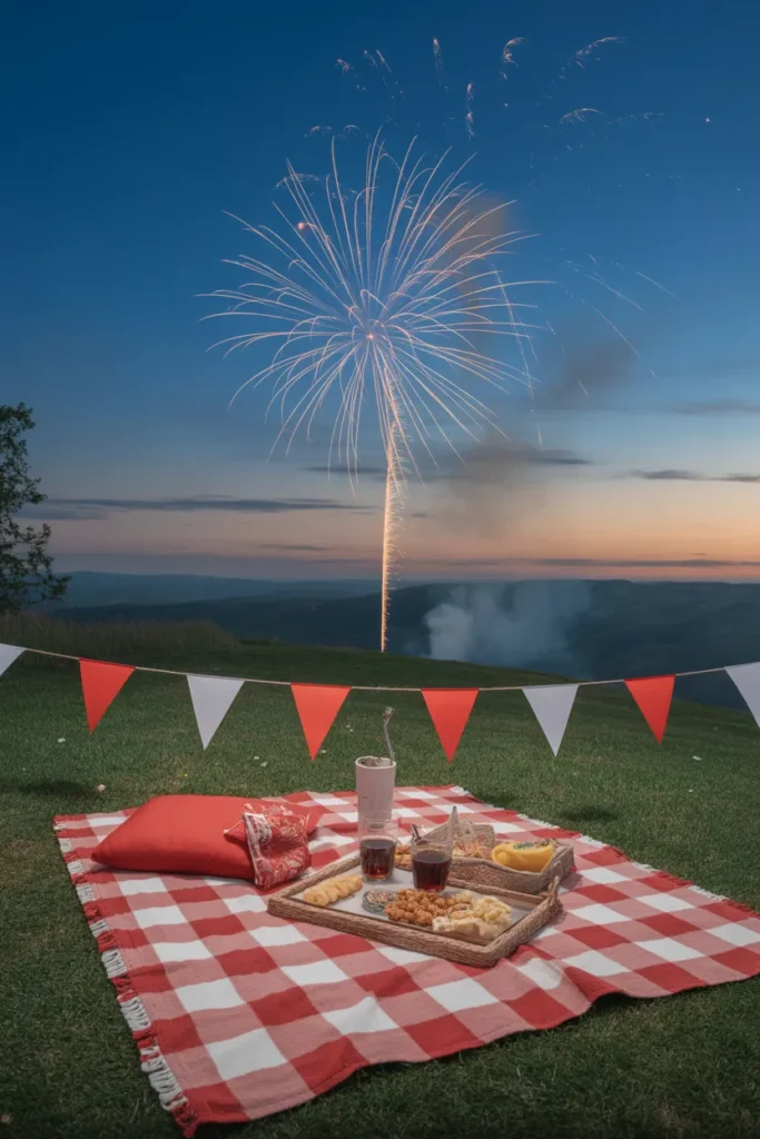 Firework Viewing Picnic Setup