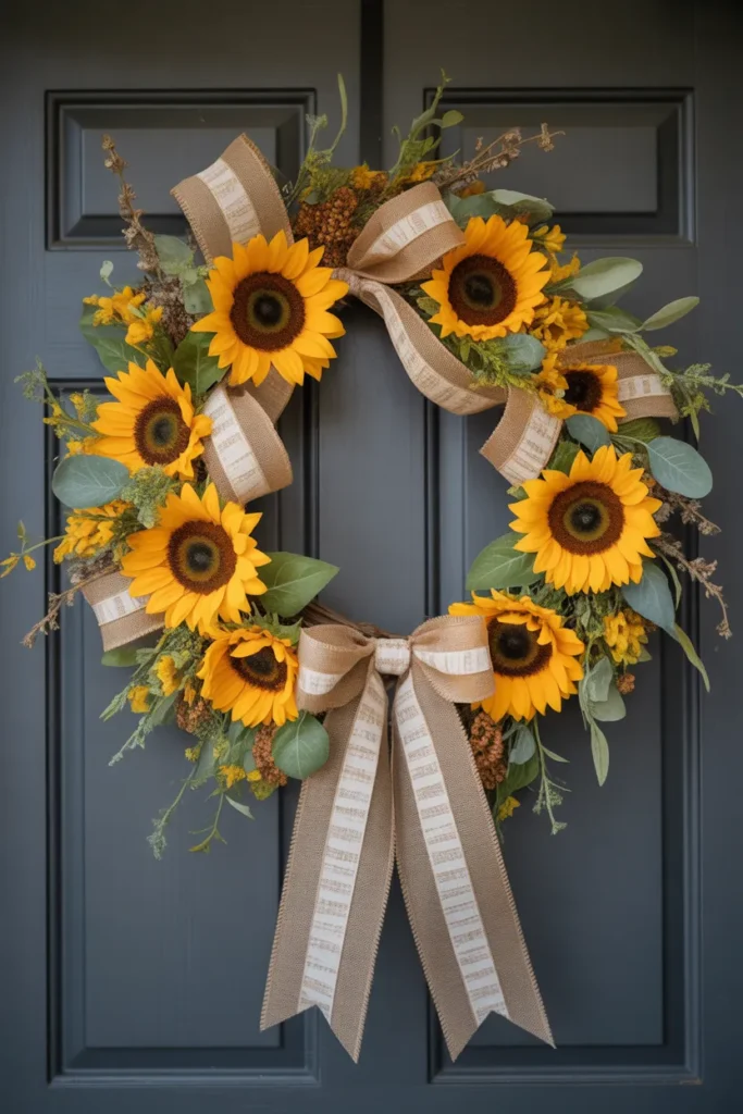 Cozy Farmhouse Sunflower Wreath