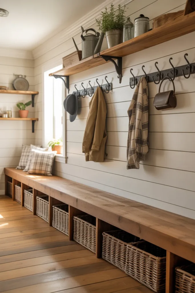  Farmhouse Mudroom with Rustic Charm