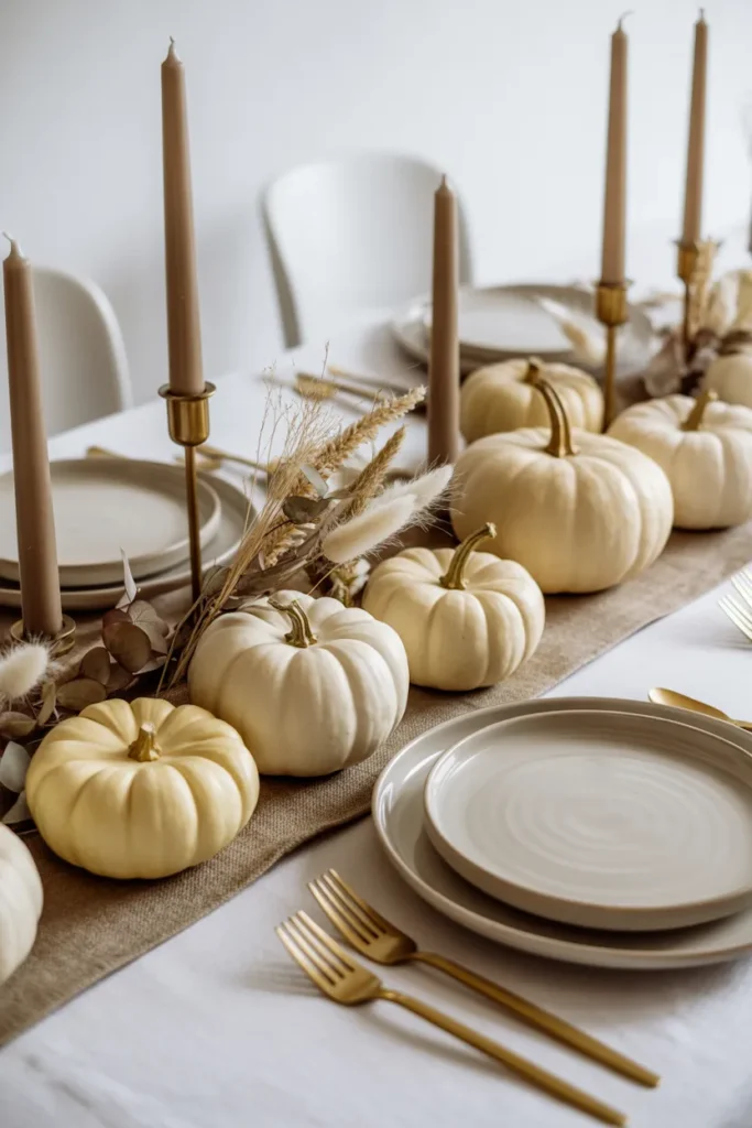  Minimalist Neutral Halloween Tablescape
