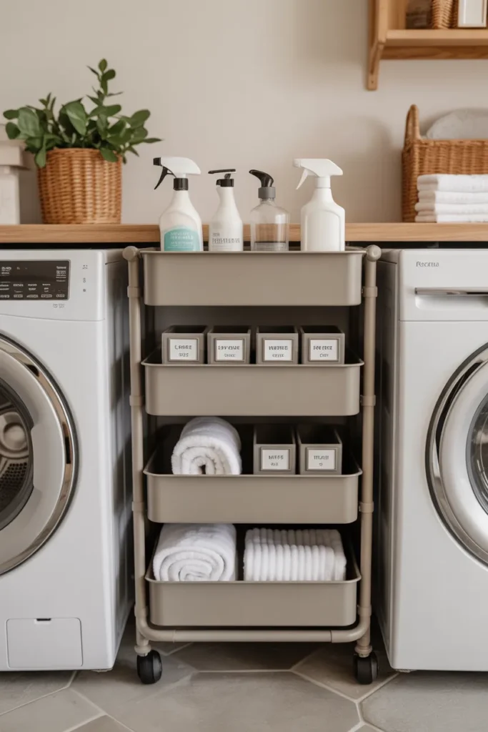 Use Slim Storage Carts Between Appliances