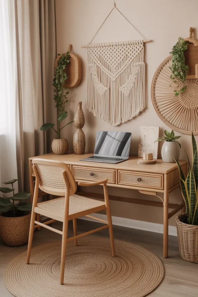 Boho Study Corner with Textured Décor