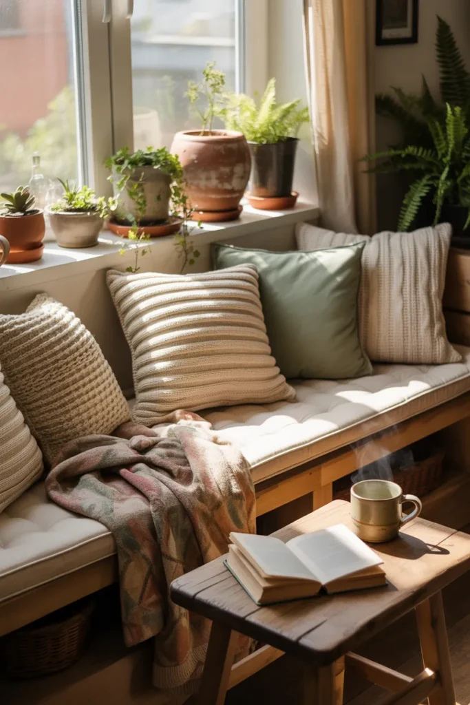 Cozy Window Nooks with Throw Blankets