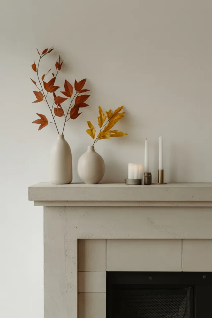 Minimalist Fall Fireplace with Subtle Details