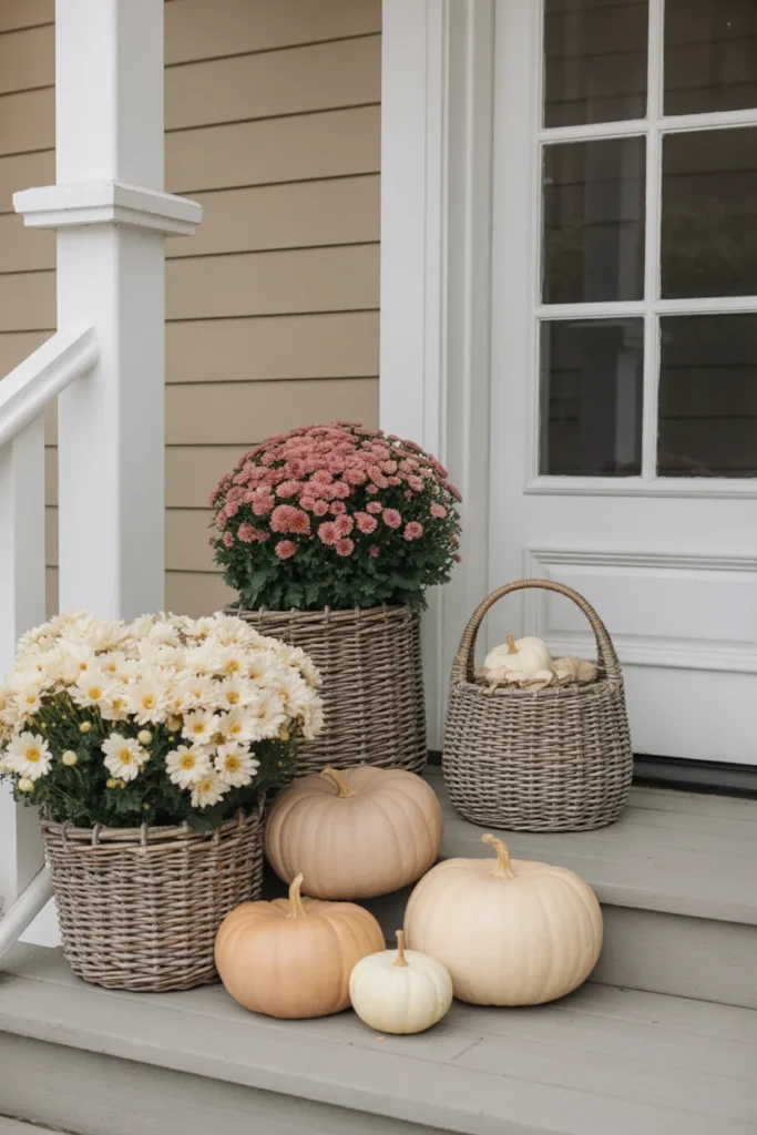 Neutral Fall Porch with Soft Hues