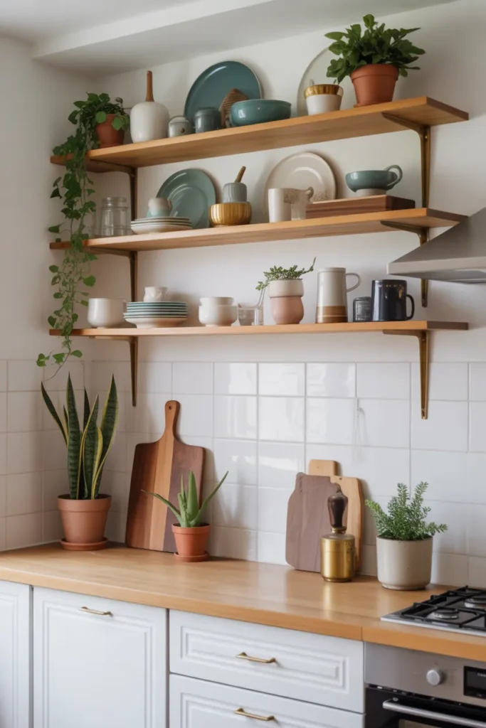 Open Shelving with Retro Flair