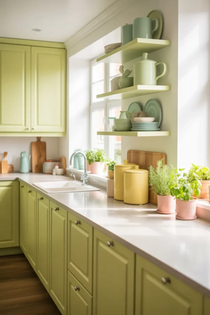 Pistachio Green Cabinets for a Playful Feel