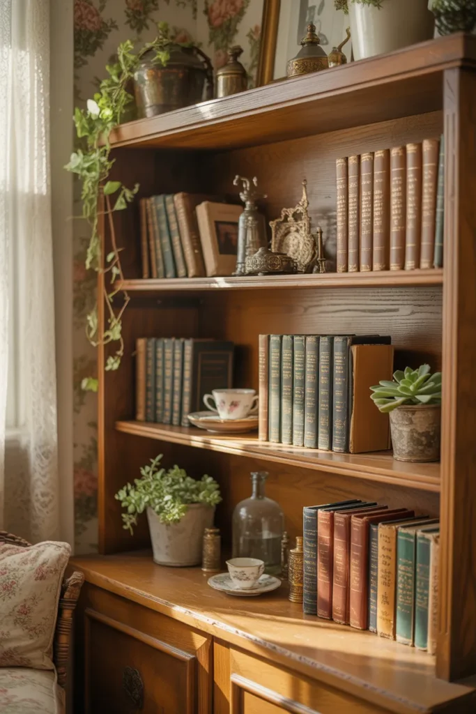 Antique Bookshelves with Character