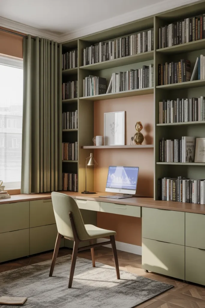   Nook with Built-In Desk and Shelves