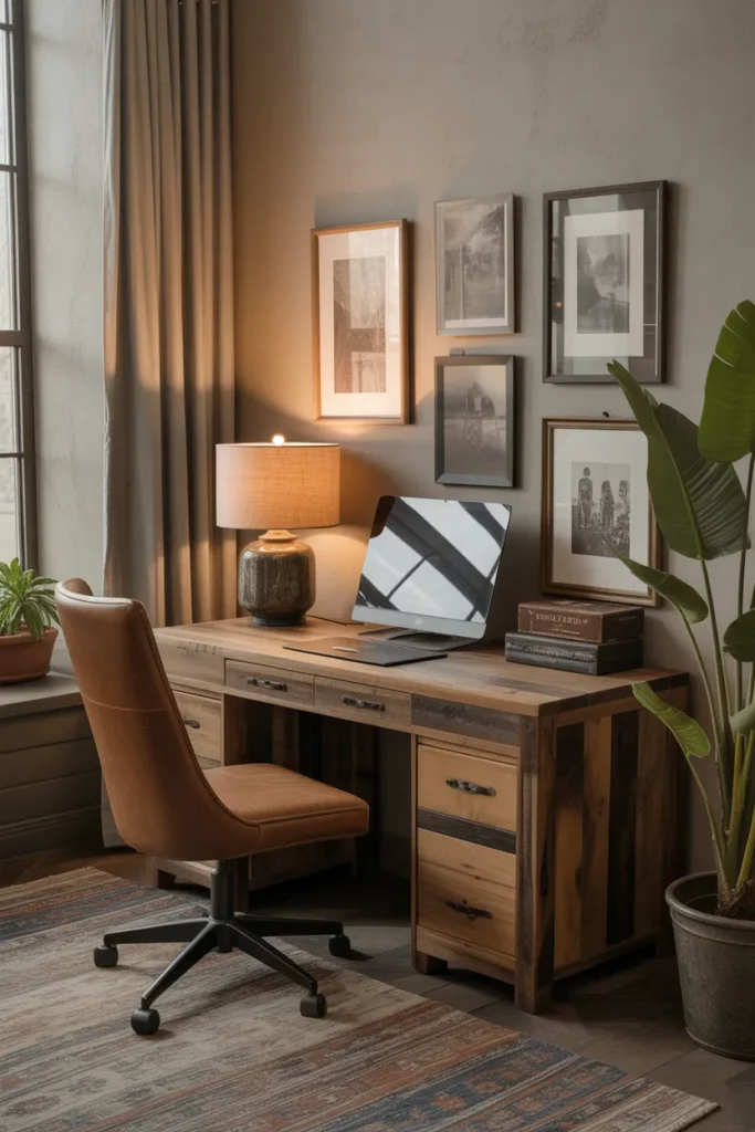 Rustic Wooden Study Space