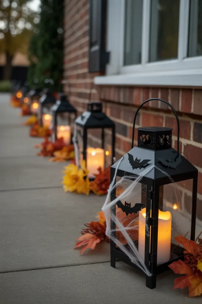 Spooky Lanterns on Doorstep