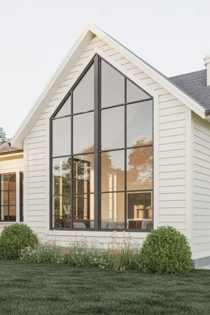   Farmhouse Exterior with Large Front Windows