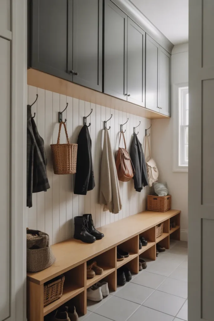  Small Mudroom with Smart Vertical Storage
