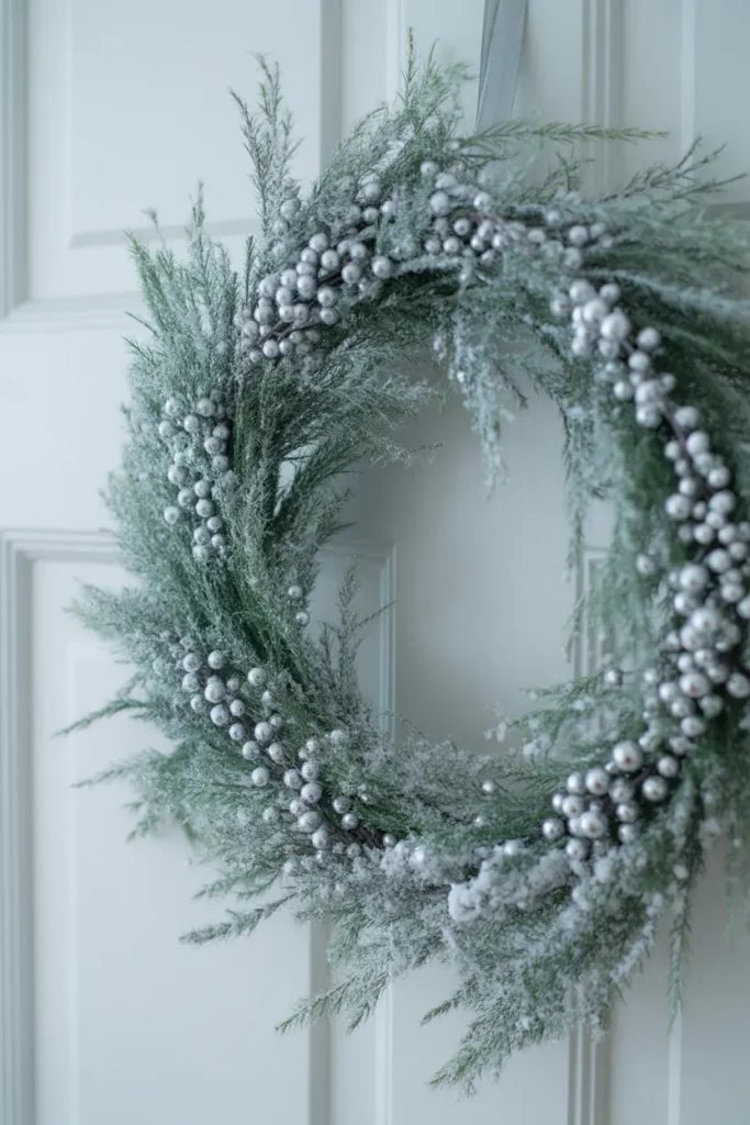 Frosted Evergreen & Silver Berry Wreath