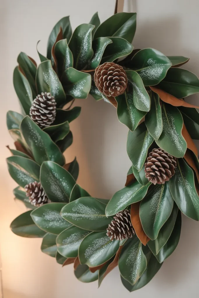 Frosted Magnolia Wreath