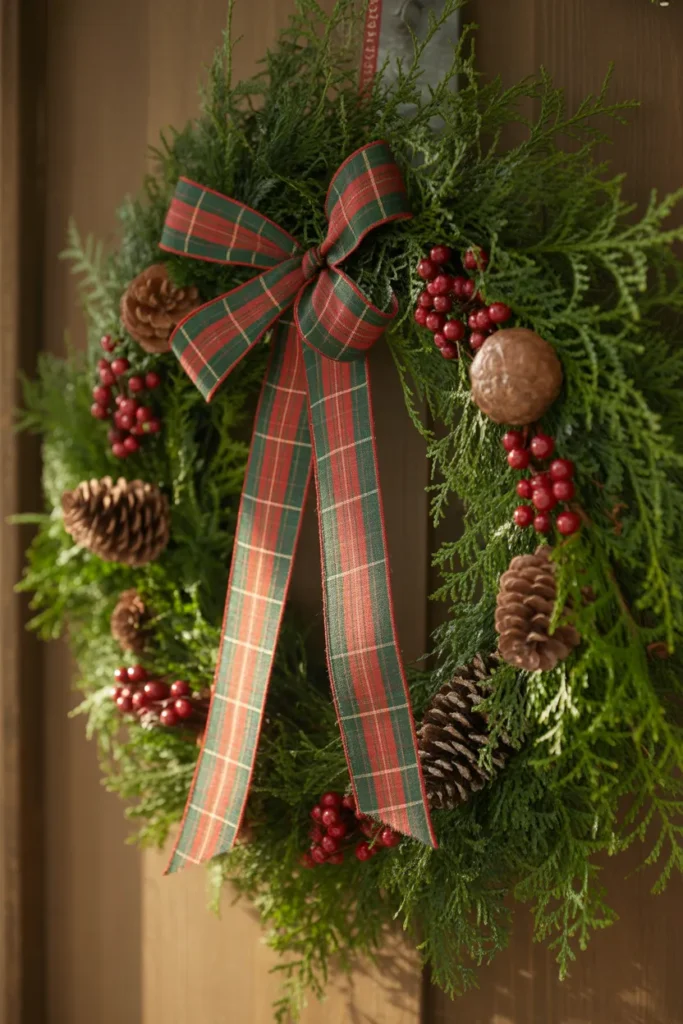 Plaid Ribbon Wreath