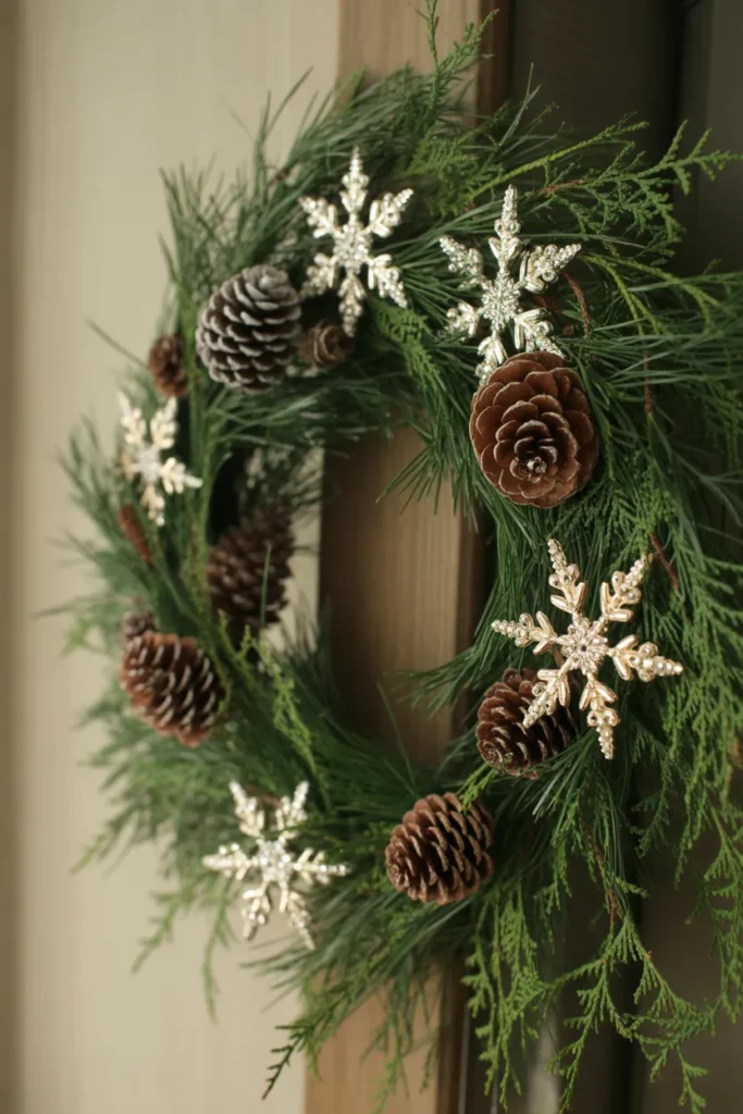 Snowflake & Pinecone Wreath