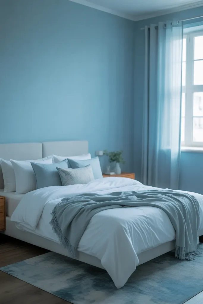 Soft Sky Blue Walls for a Calm Retreat