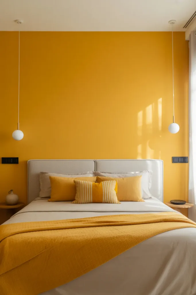 Sunny Yellow Accent Wall for a Bold Bedroom Refresh