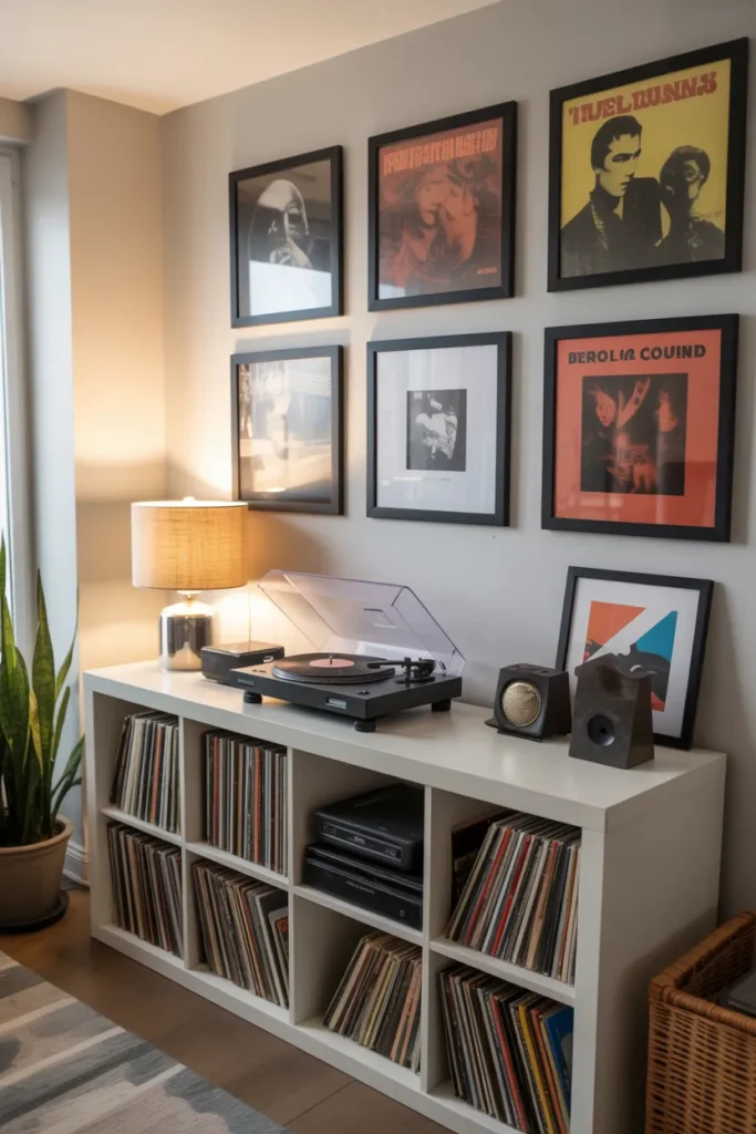 Display Albums Above a Record Player Station