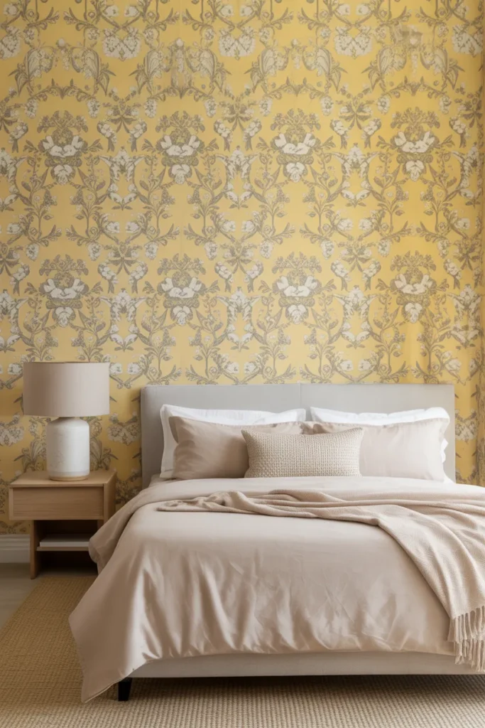 Yellow Floral Wallpaper for a Whimsical Look
